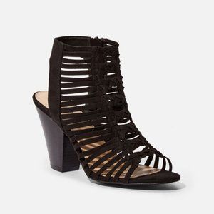 ** BRAND NEW ** JustFab Dress Sandals, Abba, Black size 9 in the Original Box